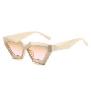 Sunglasses beige with pink lenses